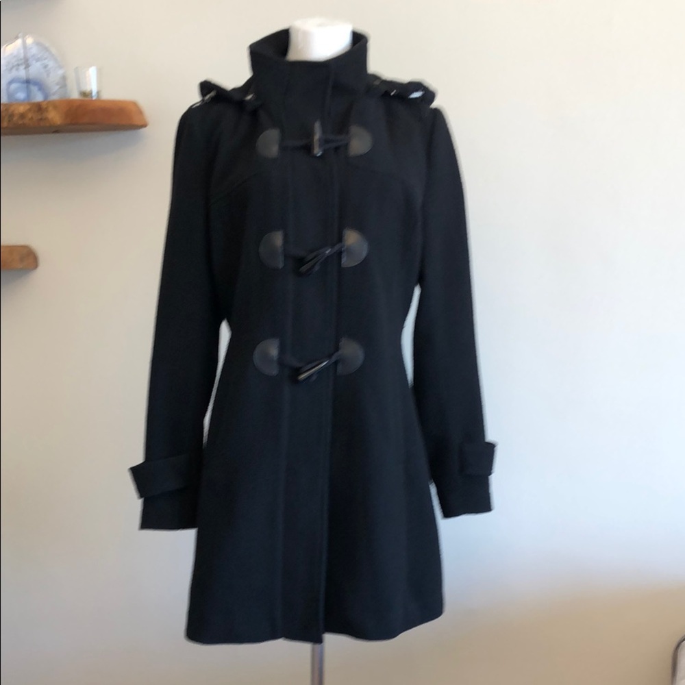 BGSD Women Daisy Wool Blend Hooded Toggle Walking Duffle Coat